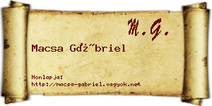 Macsa Gábriel névjegykártya